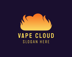 Fire Flame Smoke Cloud logo design