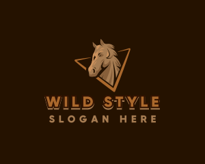 Wild Mustang Horse logo design