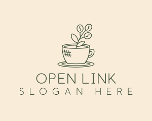 Organic Coffee Cup Cafe Logo