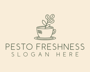 Organic Coffee Cup Cafe Logo