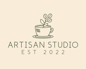 Organic Coffee Cup Cafe logo design