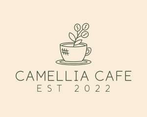 Organic Coffee Cup Cafe logo design