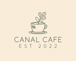 Organic Coffee Cup Cafe logo design