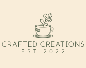 Organic Coffee Cup Cafe logo design