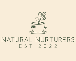 Organic Coffee Cup Cafe logo design