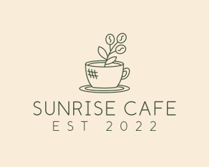 Organic Coffee Cup Cafe logo design