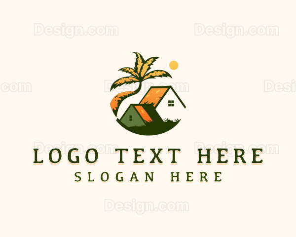 Real Estate Property Palm Tree Logo