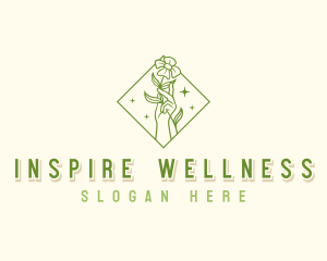 Flower Hand Wellness logo design