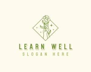 Flower Hand Wellness logo design