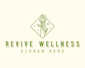 Flower Hand Wellness logo design