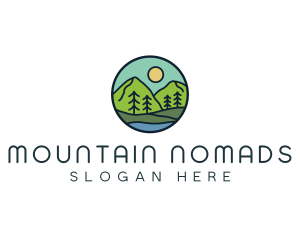 Nature Mountain Hill logo design