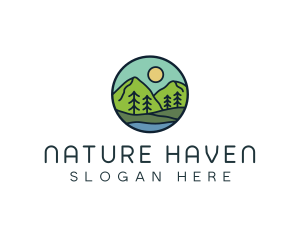 Nature Mountain Hill logo design