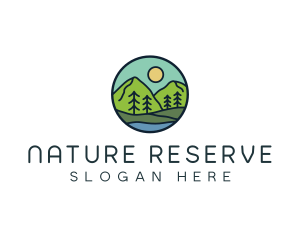 Nature Mountain Hill logo design