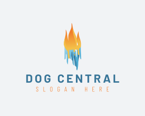 Heating Cooling Ventilation logo design