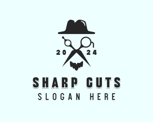 Barber Scissor Hairstyling logo design