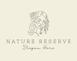 Nature Hair Leaf Woman logo design