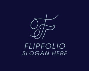 Calligraphy Letter F logo design