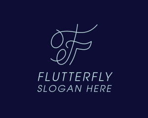 Calligraphy Letter F logo design