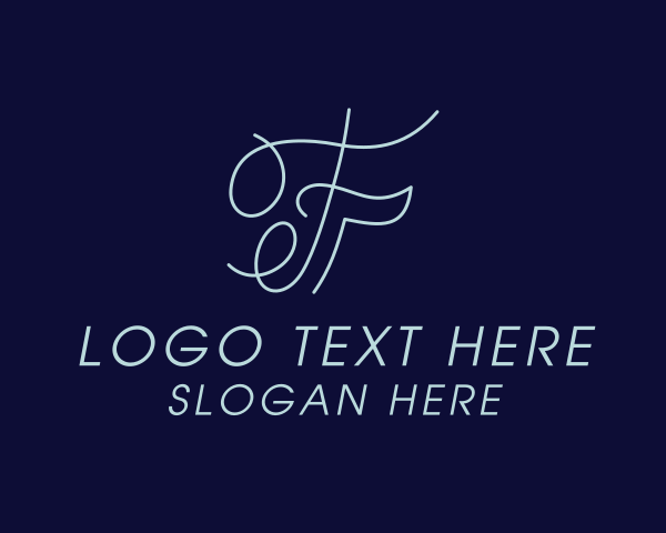 Calligraphy Letter F logo