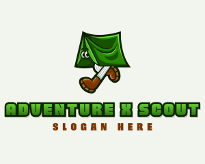 Tent Camping Adventure logo design