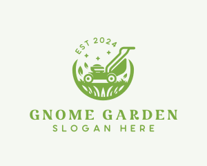 Grass Mower Gardening logo design