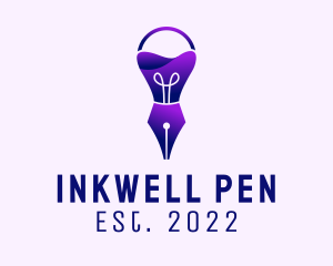 Light Bulb Fountain Pen  logo design