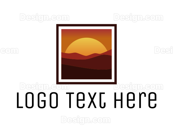 Desert Sunset Scenery Logo