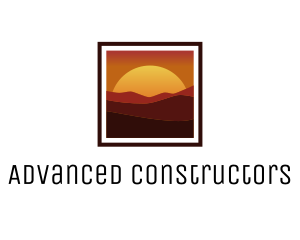 Desert Sunset Scenery logo design