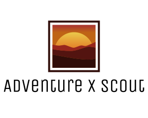 Desert Sunset Scenery logo design