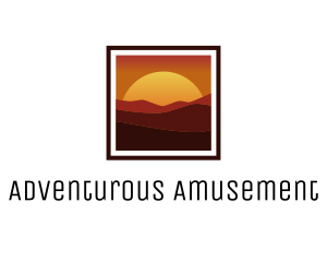 Desert Sunset Scenery logo design