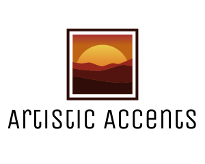 Desert Sunset Scenery logo design