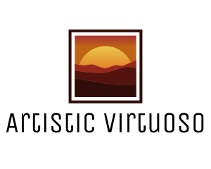 Desert Sunset Scenery logo design