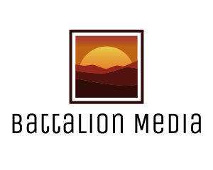 Desert Sunset Scenery logo design