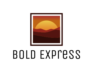 Desert Sunset Scenery logo design