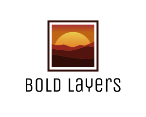 Desert Sunset Scenery logo design