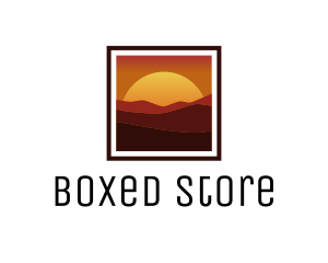 Desert Sunset Scenery logo design