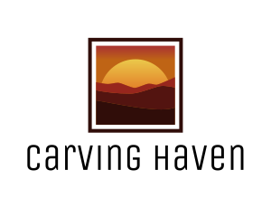 Desert Sunset Scenery logo design