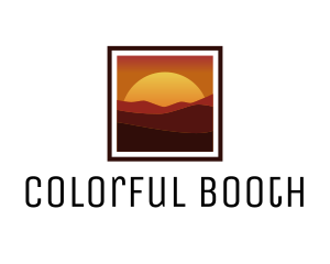 Desert Sunset Scenery logo design