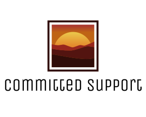 Desert Sunset Scenery logo design