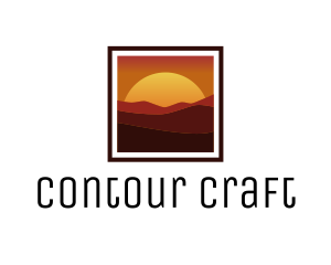 Desert Sunset Scenery logo design