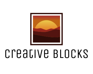 Desert Sunset Scenery logo design