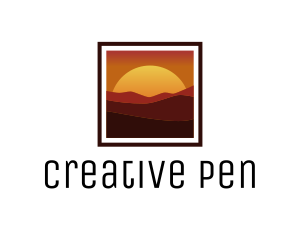 Desert Sunset Scenery logo design