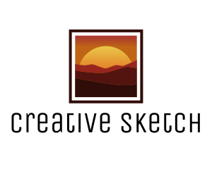 Desert Sunset Scenery logo design