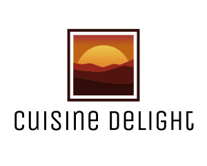 Desert Sunset Scenery logo design