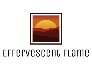 Desert Sunset Scenery logo design