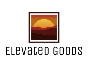 Desert Sunset Scenery logo design