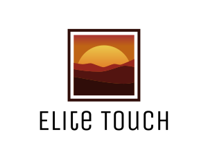 Desert Sunset Scenery logo design