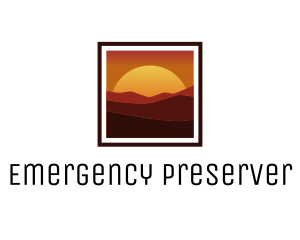 Desert Sunset Scenery logo design