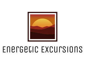 Desert Sunset Scenery logo design