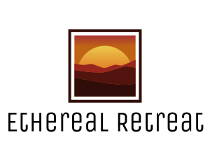 Desert Sunset Scenery logo design